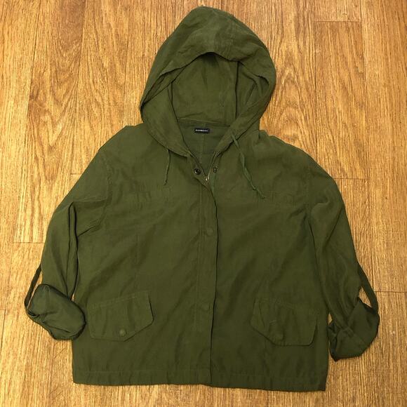 Brandy Melville Army Green Button Zip Front Utility Jacket Size One Si - Picture 4 of 16